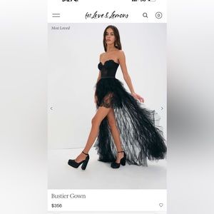 For love and lemons Bustier Gown (size 6) Black (Worn once for prom)